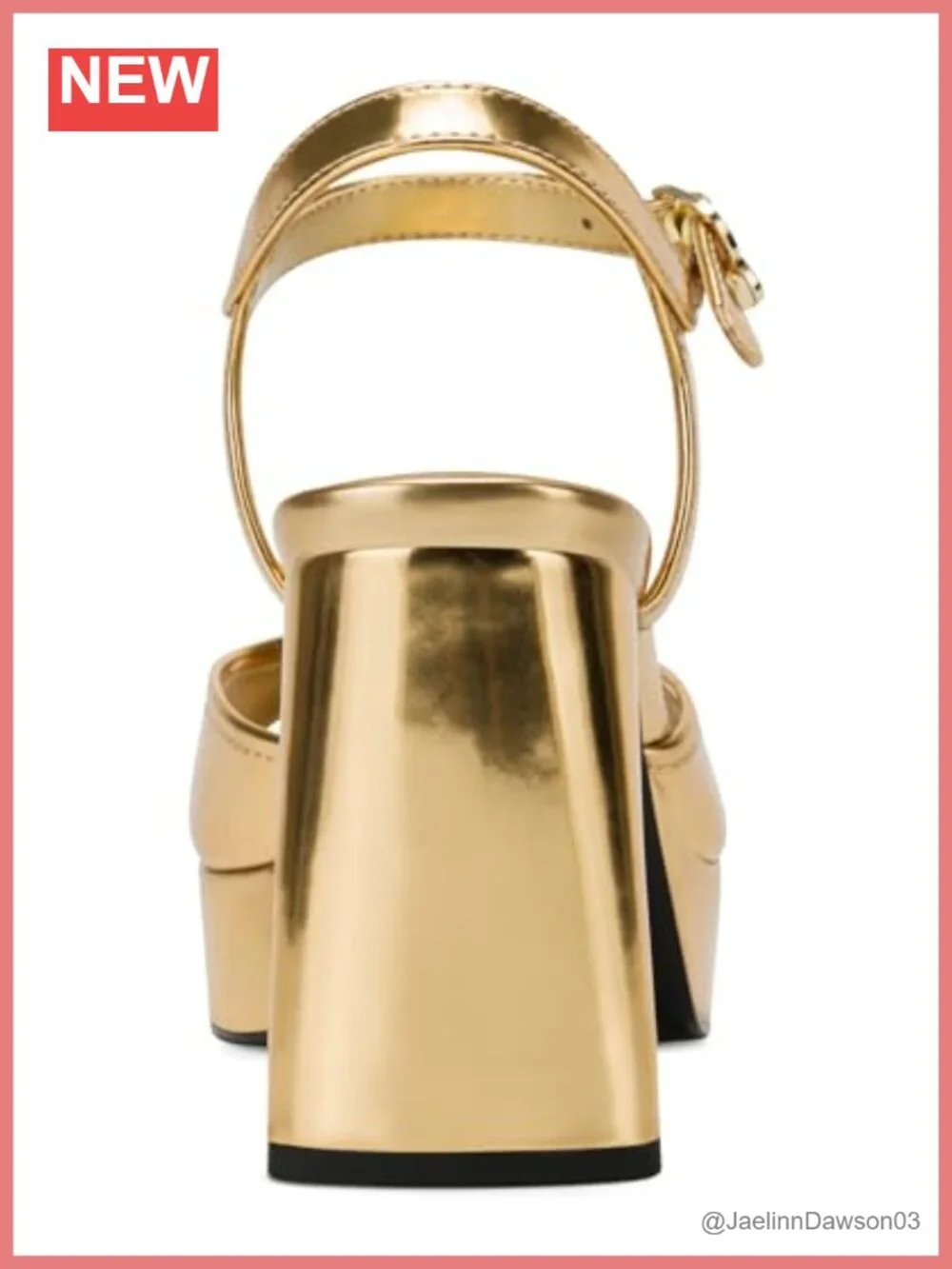 Karl Lagerfeld Women's Hallet Platform Block Heel Ankle Strap Leather Sandals
